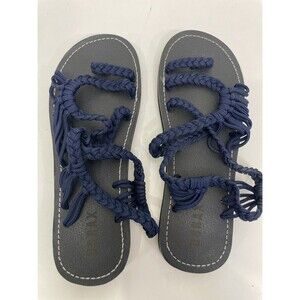 New Urrax 5 Palm Leaf Flat Sandals Original Sangria Red Burgundy Strappy Braided